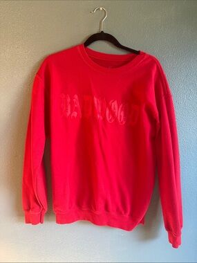 Red Tonal Graphic Crewneck Sweatshirt - Unbranded